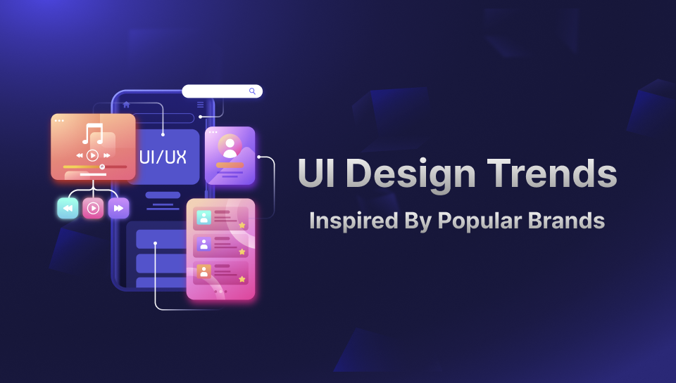 Modern UI design inspired by popular brands with dark mode and minimalist elements