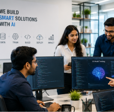 SVaaN Global Tech AI development team discussing about business strategy